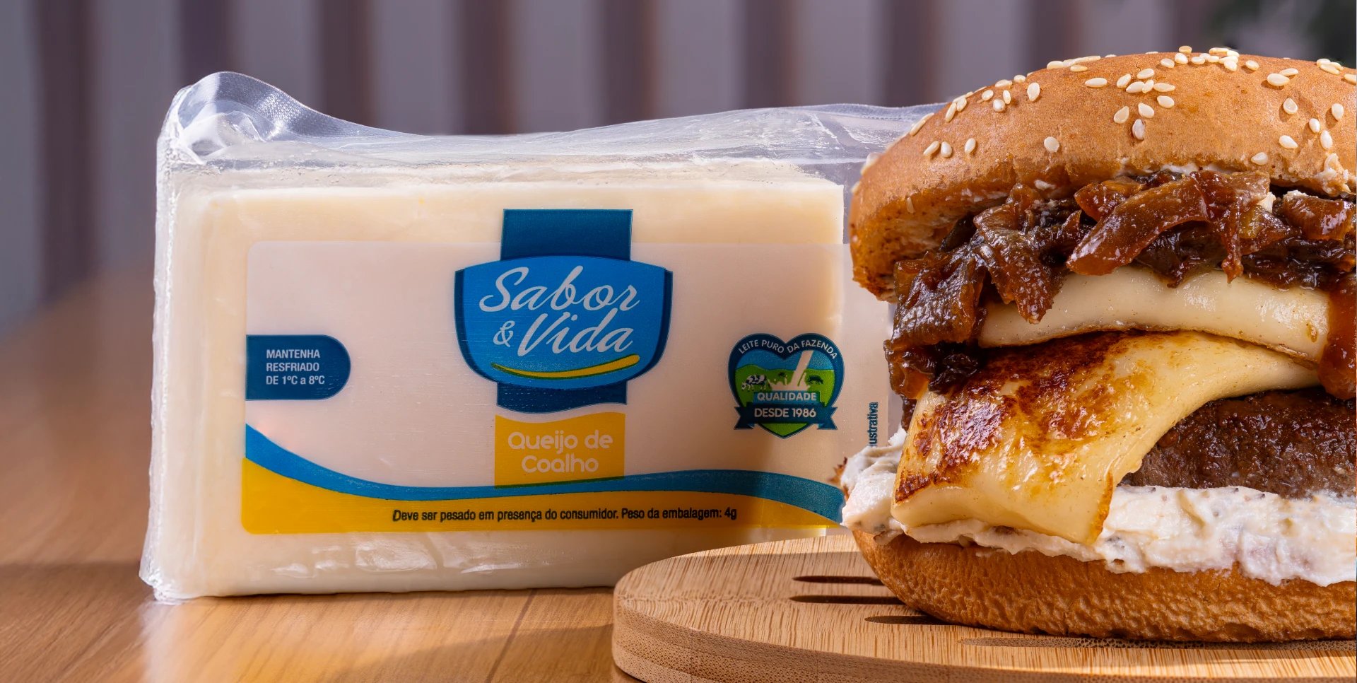 Queijo coalho Sabor & Vida em hambúrguer